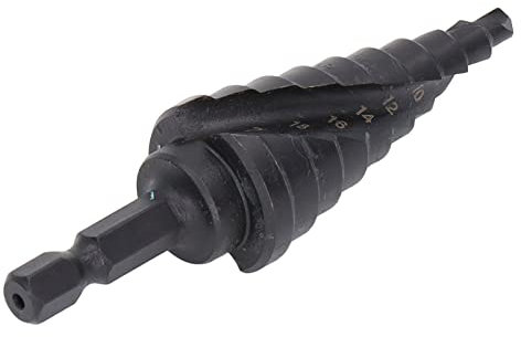 Forets étagés Milwaukee Forets étagés pour Métal Forets à Métaux pour Acier, Forets étagés HSS Rainure Hélicoïdale Pagode Trou Alésoir Outil à Tige Hexagonale pour Métal Noir (10