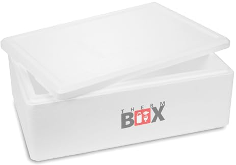 Therm-Box - Caja de poliestireno (29 W, 3 cm, capacidad: 29,1 L, interior: 53 x 33 x 16 cm, reutilizable)