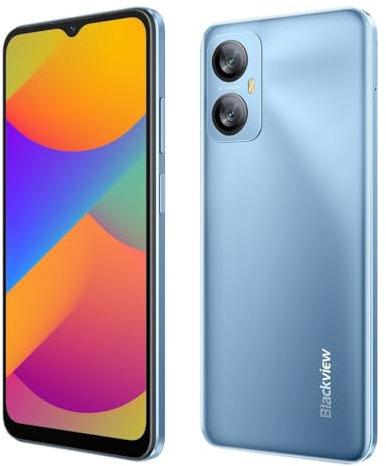 Blackview A52 PRO 4G Cellulare, 12GB 128GB (SD Esterna 1TB), 6,5'' HD+ 90Hz Schermo Telefono, 13MP+5MP, Android 13 Smartphone Dual SIM, Batteria 5180mAh, Sblocco Facciale&Impronte Digitali GPS Blu