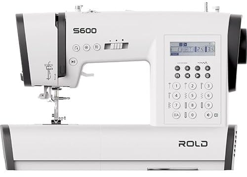 Rold S600 Computer Nähmaschine mit Anschiebetisch | 197 Stiche und 7 automatische Knopflöcher | Leistungsstarkem Motor