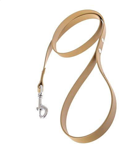 Hundeleine Beige oder Oliv | 1,1M | aus Biothane ® (Beige 17mm, Groß ab 15kg)