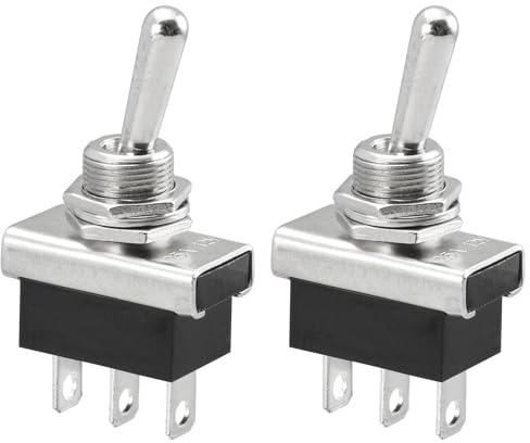 Heschen Interruptor de metal con Heschen basculador de, KN3D-102, 12 V 25 A, ON/ON, 2 posiciones, 3 pines, para la luz del cuadro de instrumentos del coche (2)