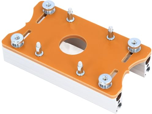 Holzfräser-Tisch-Einsatzplatte, Schlitz-Positionierungsplatte aus Aluminiumlegierung, Surrport 0 Bis 5 Cm Holzbrettdicke, für 65 Mm Oberfräse, Holzbearbeitungsgravur-DIY-Werkzeuge