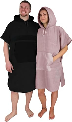 normani Unisex Badeponcho für Erwachsene | Handtuch-Poncho | Umzieh-Hilfe - Strand-Bademantel für Damen undund Herren aus 100% Baumwolle Farbe Rosa Größe 150-173 cm