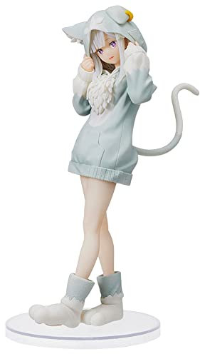 IOSCDH Emili-a Figuren Statue,Re Zero Figuren- Starting Life in Another World, Anime Figuren, 8.2inch Anime-Kollektion,Puppe Desktop-Ornamente,Katzenfrau,Geschenke für Anime-Fans, Kinder(Stehend)