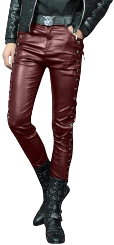 Beokeuioe Herren Wetlook Leggings Leder Leggings Mit Reißverschluss Pu Lederhose Schwarz Hochglanz Lack-Optik Kunstleder enganliegend Hose Lange Lederjeans Motorrad Nachtclub