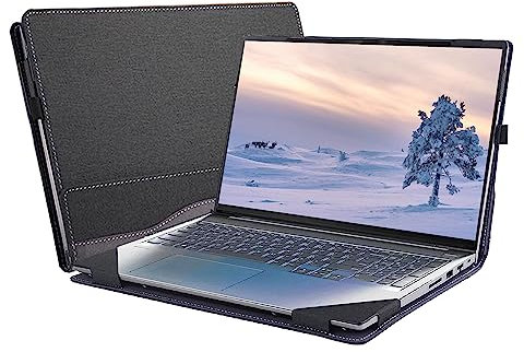 WODBAO Schutzhülle für Laptop Lenovo Yoga Pro 7 14IMH9 14AHP9 & Lenovo Yoga Pro 7 (14IRH8 14ARP8 14APH8) Laptop-Schutzhülle, 2-in-1 PU-Lederhülle (dunkelgrau)