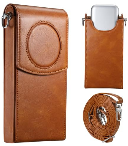 Genérico Bolsa de Transporte de batería para Apple Vision Pro, Soporte de batería Bolsa de Almacenamiento de Cuero Bolsa de Hombro de protección de la batería
