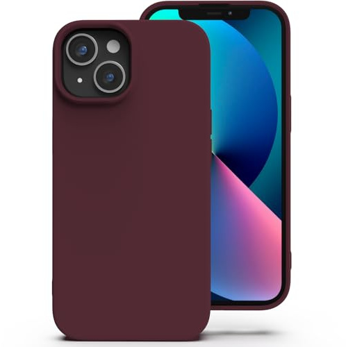 Zuvirelx Silicone Coque pour iPhone 13 Mini, Anti-Poussière, Mince, Adapté à la Poche Coque pour Téléphone Apple iPhone 13 Mini - Bourgogne