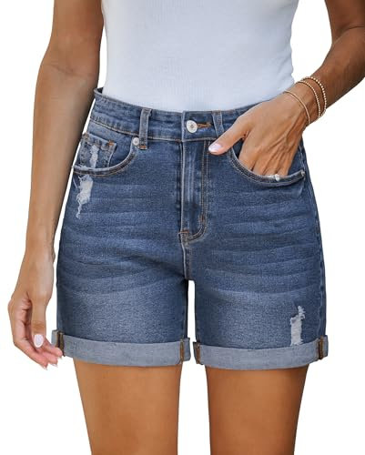 Vetinee Short en Jean Femme Short Femme Jean Bleu Récif Taille XL pour Les Tailles EU 46 à 48