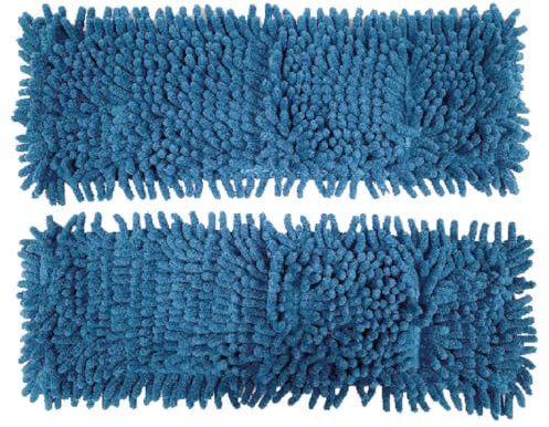 Lot de 2 Housses Dépoussiérantes Microfibres Frizzy pour Balai Professionnel Combiné, Housses Plates de Dimensions 44 cm x 14 cm, Idéales pour la poussiere du Sol.
