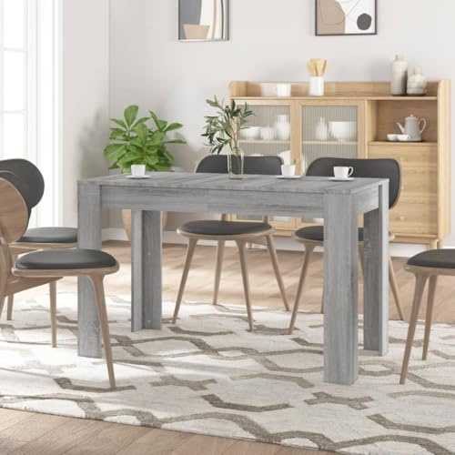 PIXZSSI Esszimmertische Wohnzimmer 120x60x76 cm Grau Sonoma Holzwerkstoff Feuchtigkeitsbeständigkeit Esstisch Robuste Tischplatte Dinner Table Platz für Snacks Getränke