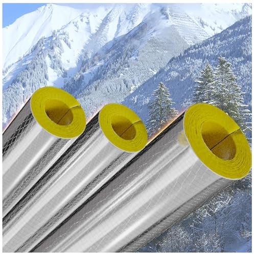 CMJYMX Épaisseur 30.0 MM Coquille De Tube en Laine De Verre, Tuyau Isolation des Tuyau en Laine De Roche, Tuyau D'isolation en Papier D'aluminium Ouvert, Manchon D'isolation(89mm/3.5in*30mm)