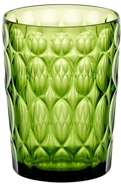 Guzzini - Vanity, hohes Glas, Dekor 1, grüne Seerose, Bio-based SAN und Bio-based SMMA - ACQUA