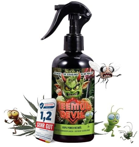 Neemöl Devil® 500ml Sprühfertig – Extra Stark gegen Blattläuse, Spinnmilben & Thripse | 4-in-1 Mischung aus Neemöl, Rosmarinöl, Lemongrasöl & Brennesselextrakt – Bio, sanft & für alle Pflanzen