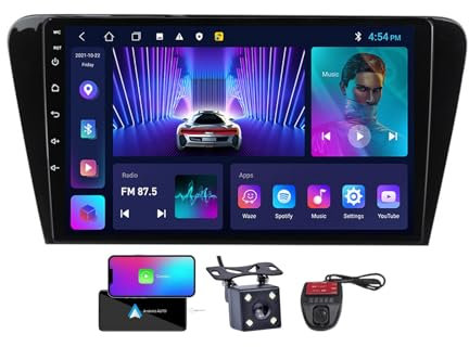 Generico Autoradio Touch da 10 per SK-oda Octavia 3 A7 2013-2018 Lettore Radio Android 13 CarPlay DSP Integrato Supporto Android Auto 4G WiFi Comandi al Volante Radio FM RDS Dab+ + Telecamera (NF-2)