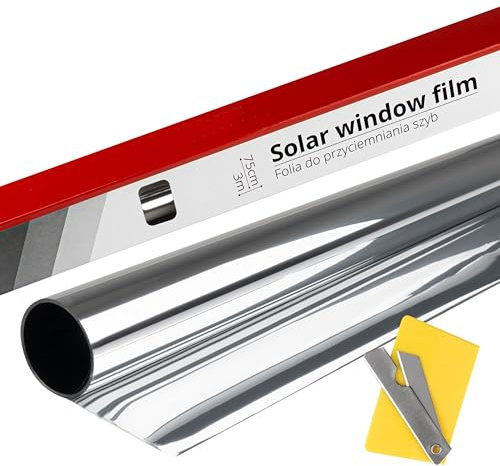 Xkeribom 75cm x 3m 15% Dark Silver dunkel Silber Auto scheibentönungsfolie Tönungsfolie Rolle Fensterfolie Sichtschutzfolie Scheibenfolie Sonnenschutzfolie Rauch