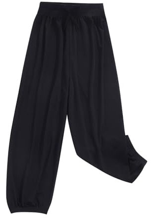 duxyoz Kids Harem Trousers Loose Casual Baggy Sports Pants Girls Boys Children Breathable Elastic Waist Cuffed Ankles Joggers Lightweight Summer Long Pants Solid Sweatpants School Trousers 11-12 Years