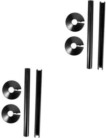 NUOBESTY 2 Sets Elegant Black Radiator Pipe Covers Under Boiler Pipe Cover Chrome Collars Tank Bungs Plumbing White Radiator Decorative Exhaust