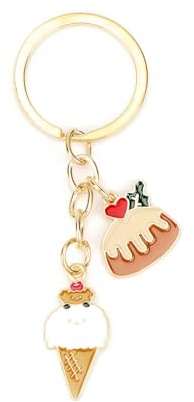 Gallkeat Eis Schlüsselanhänger, Kawaii Schlüsselanhänger Damen, Aesthetic Taschenanhänger Mädchen, Niedlicher Ice Cream Schlüsselanhänger, Cute Bag Charms