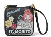Braccialini Damen-Geldbörse aus Polyester und Polyurethan, handwerkliches Produkt, 9 x 0 x 9 cm, B16815-PARENT, Schwarz und Mehrfarbig
