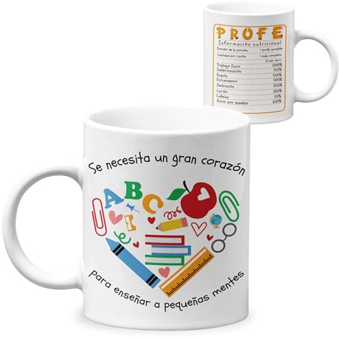 Quodelo Taza Profesora - Regalo Maestra - Taza Profesor 350 ml - Regalo para Profesora Infantil - Regalos Profesores - Taza Original para Regalar a la Maestra - Detalle Profesor