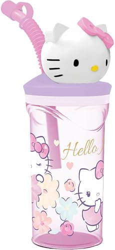 TATAWAY Vaso 3D Hello Kitty de 360 ml, colorido, divertido y seguro, con efecto tridimensional para niños