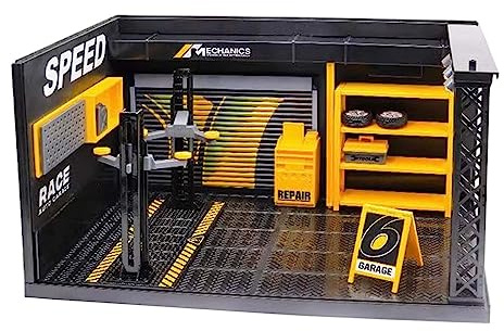 1:24 Voiture Garage Diorama Modèle DIY Jouets Scène pour Bureau Maison Micro Paysage Sans Planche Sans Feuilles Acrylique