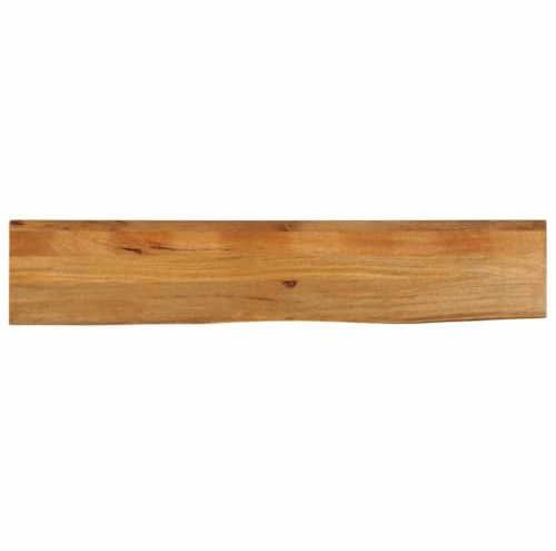 Bucmath Tischplatte mit Baumkante 180x20x3,8 cm, Massivholz Mango Eiche Optik, robuste Schreibtischplatte für DIY Möbel, vielseitig einsetzbar