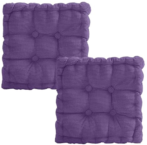 Jinfanshurich 2er Set Stuhlkissen 40x40cm, Sitzkissen Outdoor, Sitzkissen Stuhl für Esszimmer, Wohnzimmer, Bürostuhl, Balkonstuhl, Sitzpolster, Quadrat (Lila)