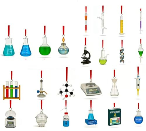 Ounfhtrttk 24 Chemie Weihnachtsüberraschungs-Geschenkbox, Wissenschaft Adventskalender, 24 Experimente Chemieset
