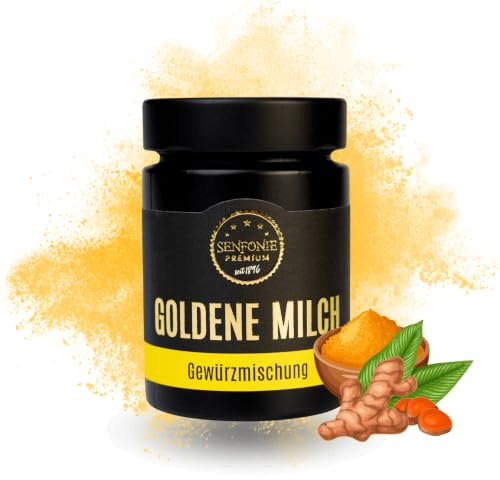 Altenburger Original Senfonie Premium Golden Milk, Goldene Milch Gewürzmischung 80 g, Latte-Pulver mit Kurkuma, Ingwer, Pfeffer, Zimt und Muskat, ohne Zuckerzusatz