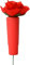 Rote Rose mit Halter Auto Blumen Vase Blumenvase HR Art. 899