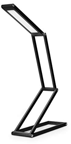 kwmobile LED Aluminium Tischlampe faltbar - Akku Nachttisch Leselampe dimmbar Micro USB Ladekabel - Akku Schreibtischlampe Faltlampe in Schwarz