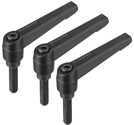 sourcing map 3Stk. Handgriff verstellbar Klemmhebel Gewinde Ratsche Außengewinde Stiftschraube M8x32mm