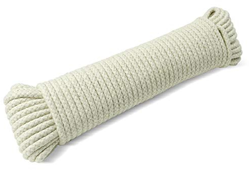 Corde à linge d'extérieur multifonction en coton tressé doux pour jardin, arts et travaux manuels | 4 mm (30 m)