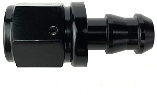 10AN Aluminum AN 10 Female Swivel to AN10 Push-on/Lock Hose Barb Fuel Oil Line Fitting End Straight Black