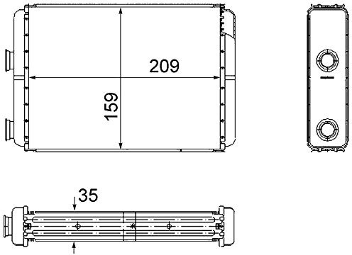 MAHLE Scambiatore calore, Riscaldamento abitacolo AH60000S | Compatibile con: FIAT DOBLO Großraumlimousine, DOBLO Kasten/Großraumlimousine, IDEA, PUNTO, PUNTO Kasten/Schrägheck
