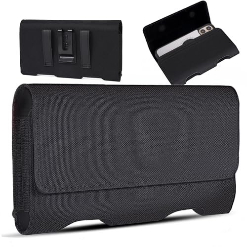 BECPLT Kompatibel mit Pro Handytasche, Nylon Holster Gürtelclip Cover für iPhone 12 11 5,8 Zoll Xs X LG G6 G5 G4 Q6 K20V K10 Power (passend Handy dünner Hülle) (schwarz)