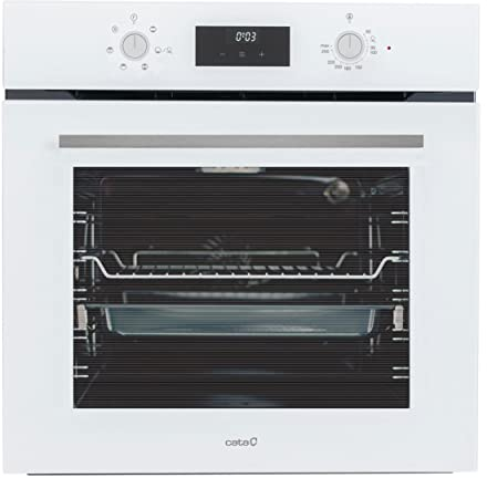 Cata | Horno Multifunción | Modelo MDS 7206 WH | Ancho de 60cm | Capacidad de 72 Litros | 6 Funciones | Sistema de Limpieza AquaSmart | Acabado en Cristal Blanco