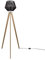 Paco Home Stehlampe Modern Wohnzimmer Schlafzimmer Rattan Optik Boho Korb Stehleuchte E27, Lampenfuß: Stehleuchte Holz, Lampenschirm: Schwarz (Ø33 cm)