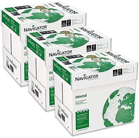 The Navigator Company Navigator Universal Premium Büropapier, A4, 80 g, Packung mit 15 Stück à 500 Blatt