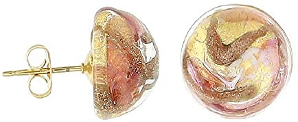 Venetiaurum - Orecchini Perno per Donna Con Pietra 12mm In Vetro Originale Di Murano E Argento 925 - Gioiello Made In Italy Certificato