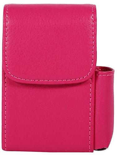 Boîte à Cigarettes avec Porte Briquet, PU Etui en Cuir à Cigarettes pour Hommes et Femmes Unisexe, Portable Étui de Rangement pour Cigarettes, Conteneur de Stockage de Carte de Nom(rouge)