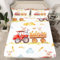 Erosebridal Rote Traktor-Bettlaken für Bauernhof, LKW, Spannbetttuch für Doppelbett, 2 Stück, Bauernhoftiere, Bettwäsche, niedliches Schwein, Schaf, Pferd, Huhn, Retro-Aquarell, Bauernhaus-Dekor