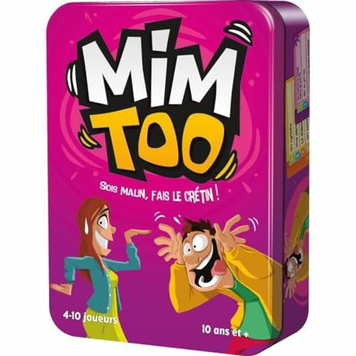 Asmodee - MIMTOO - Jeu de Société d'Ambiance Drôle pour Adultes et Enfants Dès 10 Ans - Jeux de Mimes pour Soirées en Famille ou Entre Amis - 4 à 10 Joueurs - Parties Rapides 20 Min - en Français