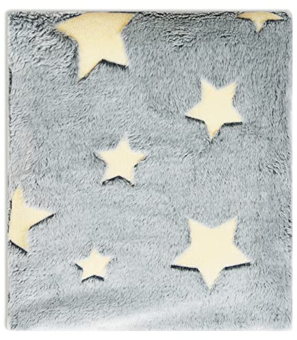 Hotties Microwave Hot Water Bottle - Glow in The Dark Starry Night Fleece Navy Blue