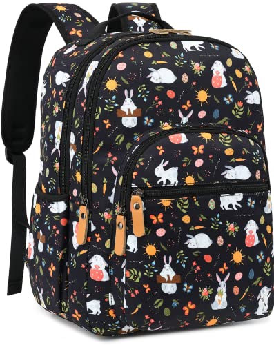 Leaper Water-resistant Cute Rabbit Laptop Backpack School Travel Bag Bookbags Satchel Black1