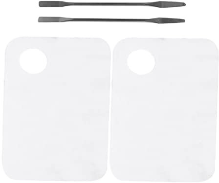 FRCOLOR 2sets Nail Art Mixing Plate for Makeup Professional Home Use Dead Skin Pusher
