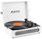 Fenton RP118F Briefcase Record Player with Bluetooth Output, Built-in Transmitter, Portable 3-Speed Vinyl Turntable, Retro Design in White for Easy Listening